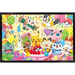 Trends International Pokémon - Birthday Party Framed Wall Poster Prints - 1 of 4