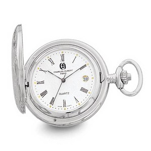 Black Bow Jewelry Charles Hubert Chrome-finish White Dial Three Hands Pocket Watch - 1 of 4