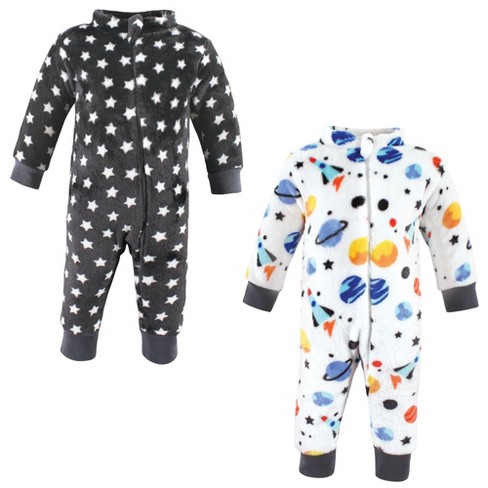 Hudson Baby Infant Boy Plush Jumpsuits, Space Adventure - image 1 of 4