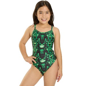 iSwim Varsity Blur Thin Strap One Piece Swimsuit (22-40) - 1 of 4