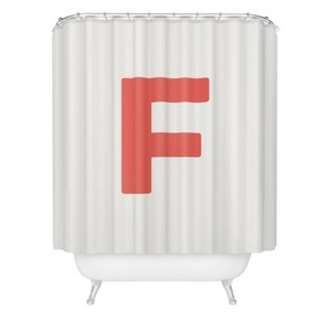 Deny Designs April Lane Art Block Monogram Shower Curtain - 1 of 3