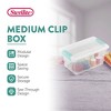 Sterilite Medium Stackable Clear Plastic Storage Tote Container with Clear Latching Lid & Green Clips for Home & Office Organization - 2 of 4