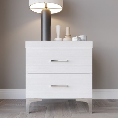 Home Design Kaiden Nightstand, White