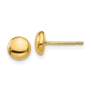 Black Bow Jewelry 5mm Polished Half Ball Post Earrings in 14k Yellow Gold - 1 of 4