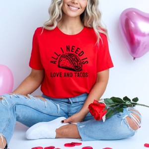 Simply Sage Market Valentine Taco Short Sleeve Tee - 2XL - Red - 1 of 4