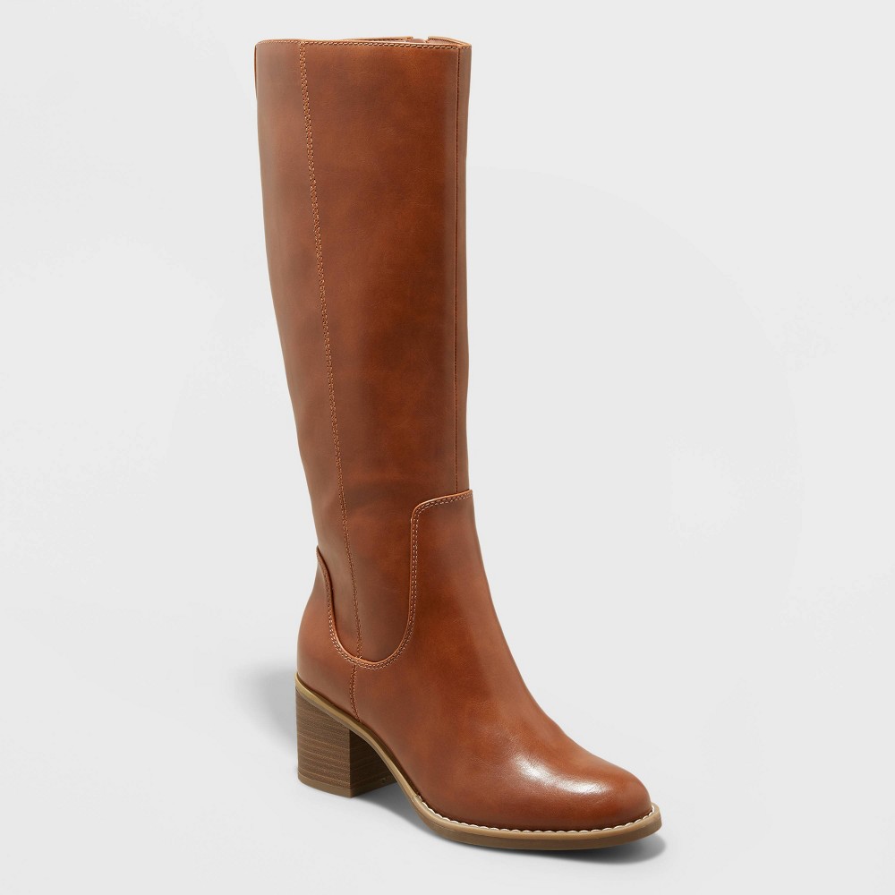 size 9.5 Women's Tatiana Heeled Riding Boots - Universal Thread Cognac 