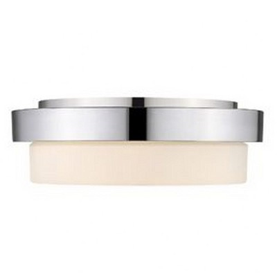 Transitional Opal Glass Flush Mount in Pewter and Chrome