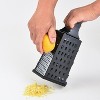 SharpChef 10" 6-Sided Cheese Grater with Acrylic Handle, Stainless Steel, Rust Proof & Dishwasher Safe - Enamel coating Black - 3 of 4