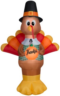 Turkey with Baby Gobblers Thanksgiving Inflatable by good Gemmy