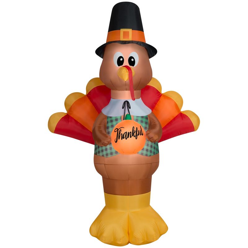 Gemmy Airblown Inflatable Thankful Turkey Giant, 10 ft Tall, Multi, 1 of 5