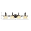 Toltec Lighting Elegante 4 - Light Vanity in  Dark Granite with 7" Italian Marble Shade - 2 of 2