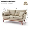 Karl Home |Linen Blend Mid-Century Modern Small Spaces Loveseat Two-Seater Sofa With Solid Wood Base - 2 of 4