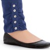 Collections Etc Cinched Ankle Leggings with Button Accents and Elastic Waistband, 30" L Inseam, Made of Cotton and Spandex - 3 of 4