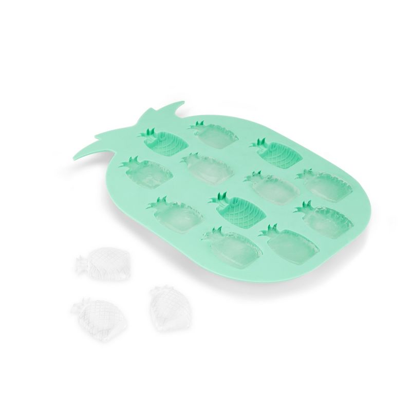Blush Silicone Mold Pineapple Ice Cube Tray Shapes- Makes 12 Pineapple Ice Cubes - Dishwasher Safe Silicone Reusable Ice Cube Mold Aqua Set of 1, 1 of 6
