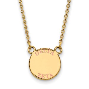 Black Bow Jewelry 14k Yellow Gold Plated Sterling Silver Delta Zeta Greek Life Necklace 18 Inch - 1 of 4