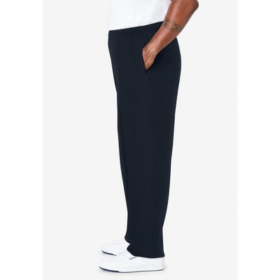 KingSize Lightweight Jersey Open Bottom Sweatpants - 6XL, Black