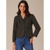 INSPIRE CHIC Women's Vintage Work Notched Lapel Long Sleeve Office Suit Jacket Blazer - 3 of 4