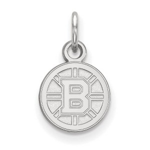 Black Bow Jewelry 14k White Gold Boston Bruins NHL Extra Small Pendant - 1 of 3