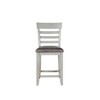 Wood Counter Chair (Set of 2) with Upholstered Foam Cushion Seat, Front and Side Stretchers, Two-Tone Stone Gray Finish, Plastic Glides - 4 of 4