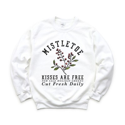 Simply Sage Market Women's Graphic Sweatshirt Mistletoe Kisses Are Free