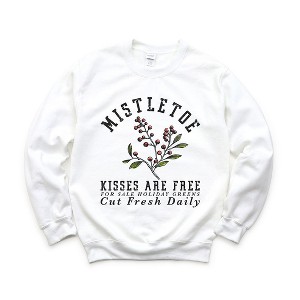 Simply Sage Market Women's Graphic Sweatshirt Mistletoe Kisses Are Free - 1 of 4