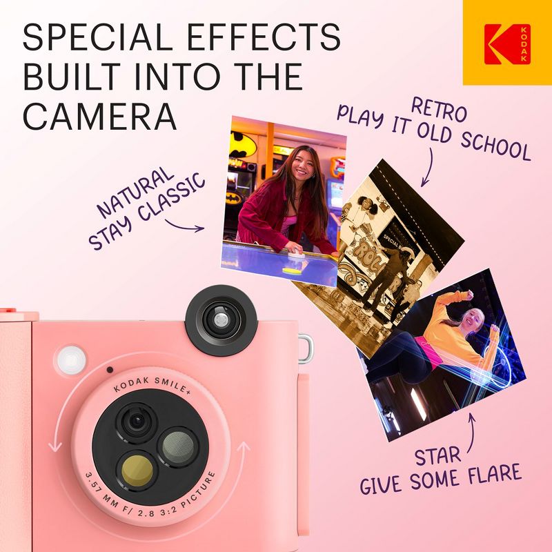 Kodak Smile+ 2x3 Digital Instant Print Camera with Effect Lenses, 4 of 11