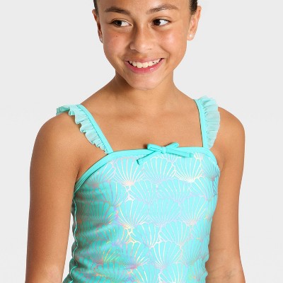 Cat & Jack Girls' Foil Seashells Tankini Set - Cat & Jack™ L — фото 3