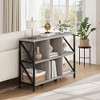 Storage Organizer, Bookshelf, Industrial Style, with Metal Frame, Wooden Storage Bookshelf, for Living Room, Office, Bedroom - 2 of 4