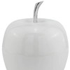 HomeRoots 8" White Aluminum Decorative Apple Tabletop Sculpture - 4 of 4