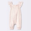 Baby Girls' Floral Modal Jersey Long Legged Romper - Cloud Island™ Pink - 2 of 4
