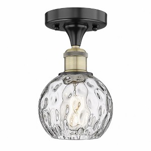 Athens Water Glass - 1 Light Semi-Flush Mount In Industrial Style-8.75 Inches Tall and 6 Inches Wide - 1 of 1