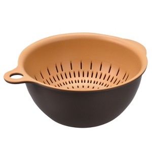 Unique Bargains Kitchen Strainer Colander Bowl Set Medium Double Layer Drain Basket - 1 of 3