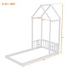 Sturdy Twin-Size Floor Bed featuring a House-Shaped Headboard and Roof, Constructed for Enduring Quality - 4 of 4