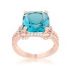 Slickblue Classic 6.2ct Ruby or Aqua CZ Ring for Women, Cushion Cut, Beautiful Rose Gold/Silvertone, Sizes 5-10 - 2 of 4