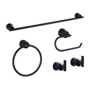 WOWOW 5-Piece Bath Hardware Set with Towel Bar, Toilet Paper Holder, Towel Ring and Towel Hook Included - 1 of 4