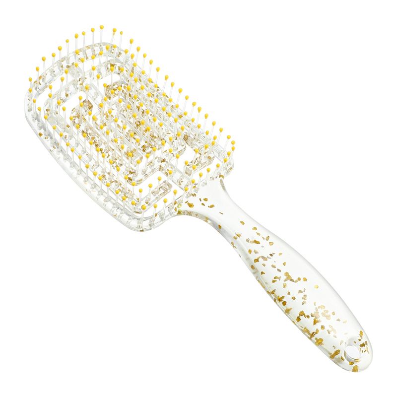 Unique Bargains Detangling Brush Paddle Hair Brush for Curly Straight Wavy Hair Clear, 1 of 7