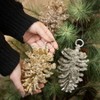 6.75"H Sullivans Christmas Glittered Pinecone Ornaments Set of 3  Multicolor - 4 of 4
