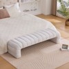 FONTOI 69.7" Modern Upholstered Armless Bed Bench, Ottoman Foot Stool for Living Room and Bedroom, Entryway, Ivory, 20.5"*17.3"*69.7" - 2 of 4