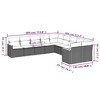 vidaXL 10 Piece Patio Sofa Set with Cushions Black Poly Rattan - Black and Cream Without Table - 3 of 4