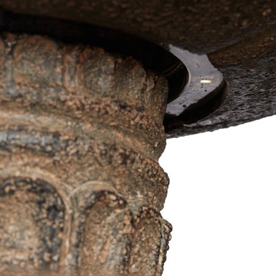 Farron Rustic Gray Stone 3-Tier Outdoor Water Fountain with LED Light