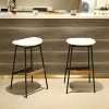 Set of 2 Bar Stools Comfortable & Stylish Counter Height Bar Soft Fabric Upholstered, Backless - 2 of 4