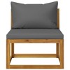 vidaXL Garden Lounge Set Natural wood + Dark grey (cushions) - 4 of 4
