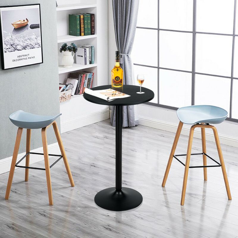 Costway Set of 2 Round Pub Table 24" Bistro Bar Height Cocktail Table w/Metal Base Black, 5 of 11