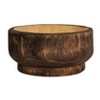 Storied Home Round Paulownia Wood Decorative Bowl, Marbled Brown Finish - 3 of 4