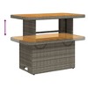 vidaXL Patio Dining Set with Cushions - 2 Piece Outdoor Furniture, Gray PE Rattan Recliner Bench and Lift-Up Table - 4 of 4