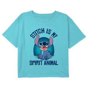 Girl's Lilo & Stitch Stitch is my Spirit Animal Crop T-Shirt - 1 of 3