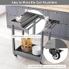 2-Tier Utility Cart with 4 *360°Steering Wheels and 2 Brakes, 1000 Lb Rolling Utility Cart, Home/Office/Warehouse/Cafeteria/Cleaning - 4 of 4