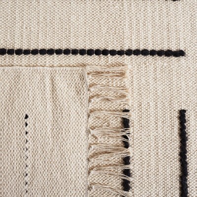 Kilim KLM326 Hand Woven Area Rug - Ivory/Black - 3'x5' - Safavieh.