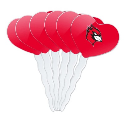 Wesleyan University Primary Logo Heart Love Cupcake Picks Toppers Decoration Set of 6