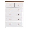 Acekool 6-Drawer Tall Dresser Chest with Sturdy Frame, Spacious Storage in Elegant Espresso White for Bedroom and Living Room - 2 of 4